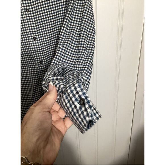 UNTUCKit Flannel Cerasuola Button Up Plaid. Shirt Sz XL Blue White - Picture 5 of 9